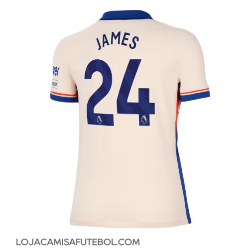 Camisa de Futebol Chelsea Reece James #24 Equipamento Secundário Mulheres 2024-25 Manga Curta